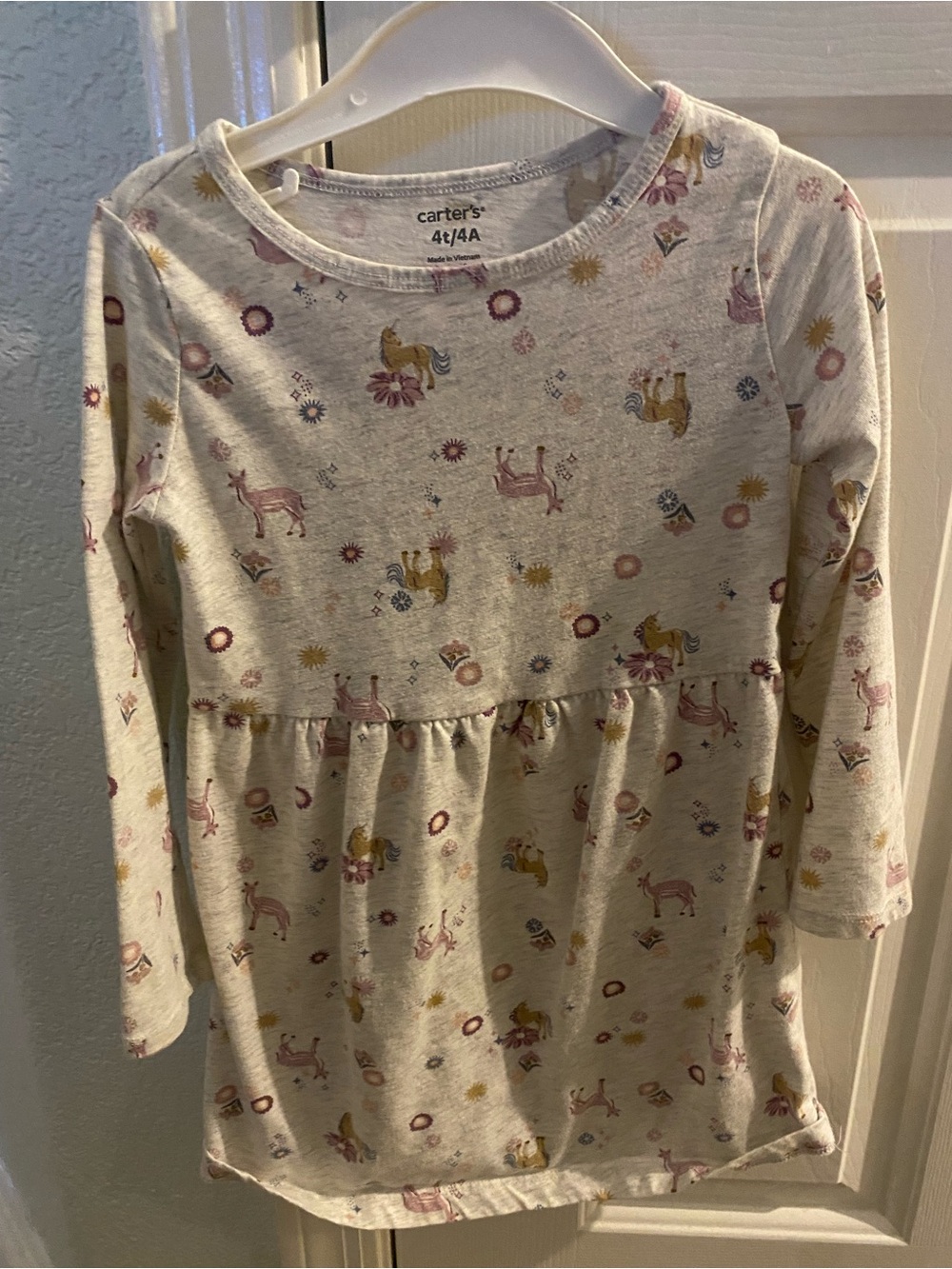 Carter's 4T Long-Sleeve Unicorn & Floral Dress